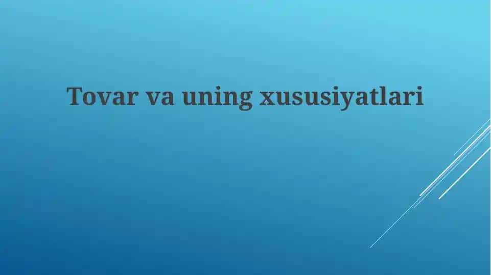 Tovarlar