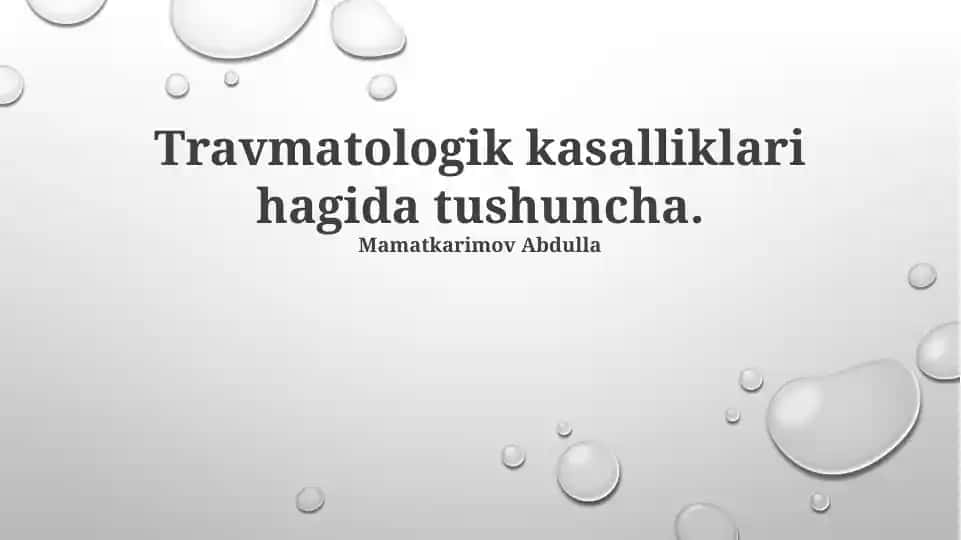 Travmatologik kasalliklar