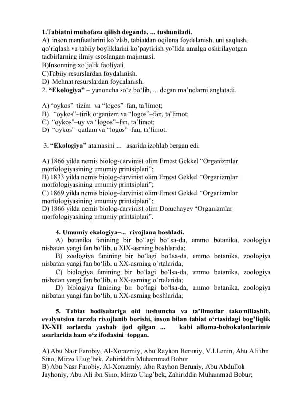 Ekologiya