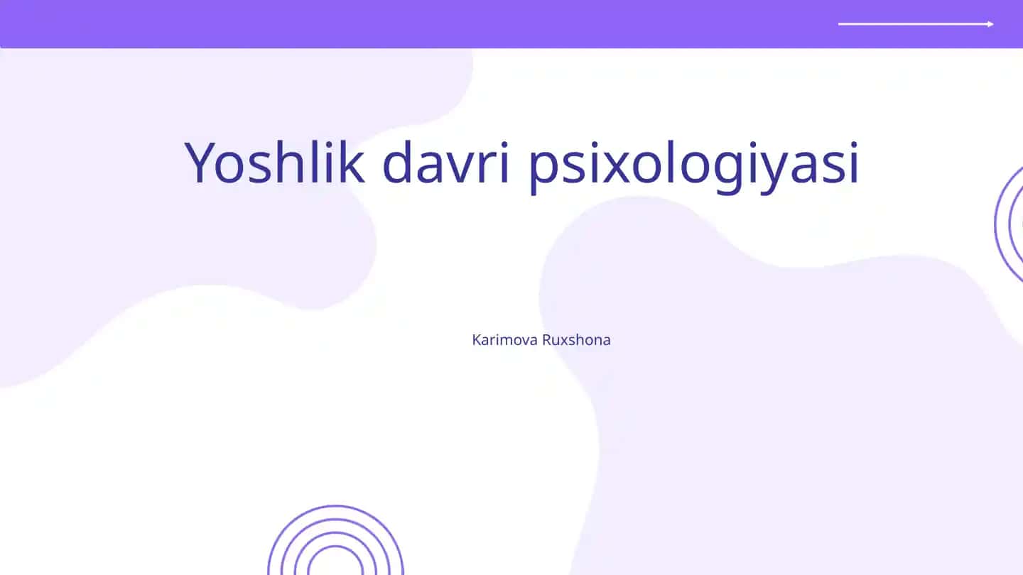 Yoshlik davri psixologiyasi