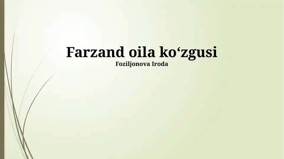 Farzand oila koʻzgusi