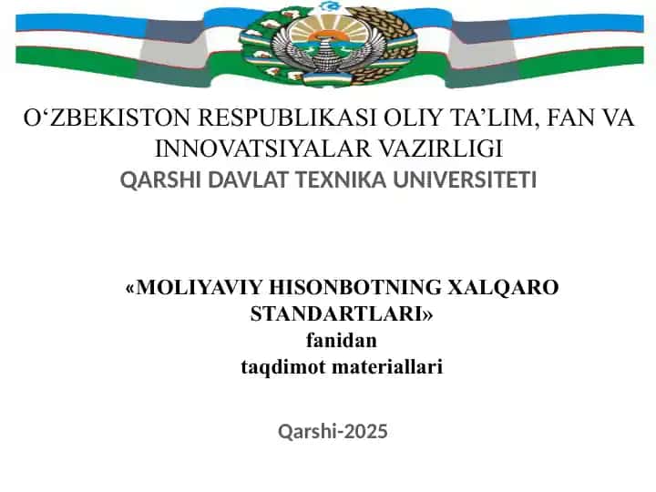 "NOMODDIY AKTIVLAR, REZERVLAR, SHARTLI MAJBURIYATLAR VA AKTIVLARNI MOLIYAVIYY HISOBOTDA AKS ETTIRISH QOIDALARI"