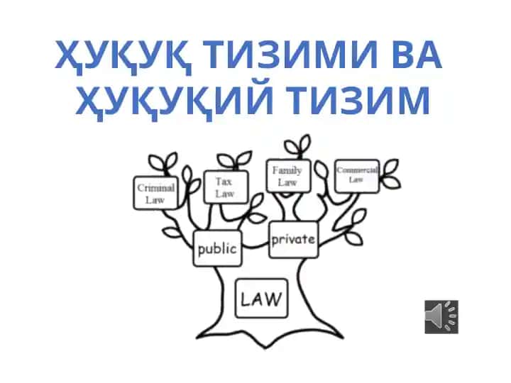 Ҳуқуқ тизими ва ҳуқуқий тизим