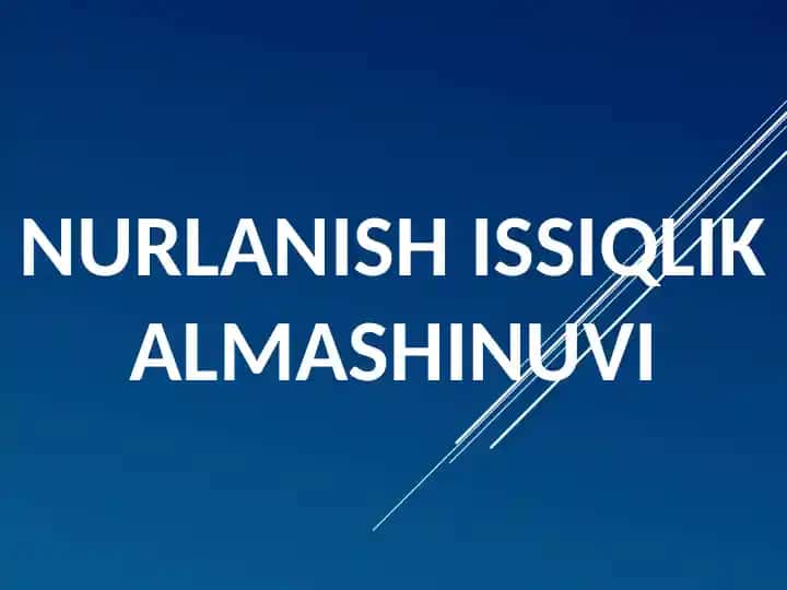 Nurlanish issiqlik almashinuvi