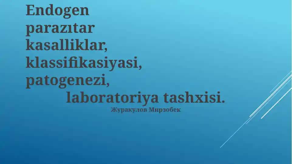 Endogen parazitar kasalliklar