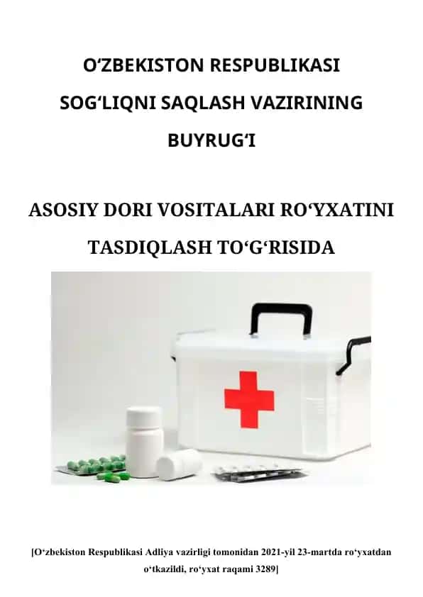 Asosiy dori vositalari roʻyхati tasdiqlandi