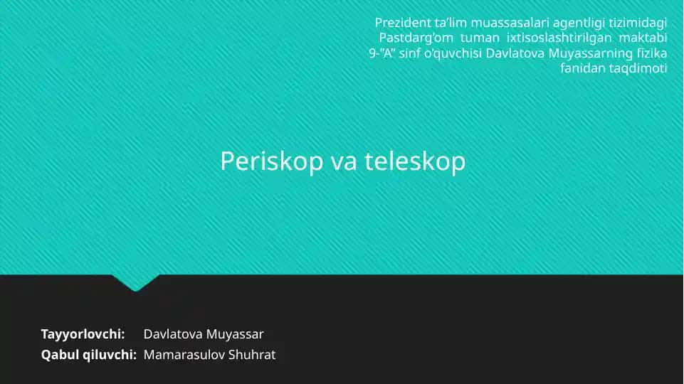 Periskop va teleskop