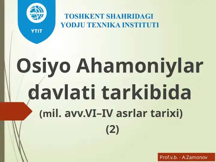 Osiyo Ahamoniylar davlati tarixi (mil. avv. VI–IV asrlar)