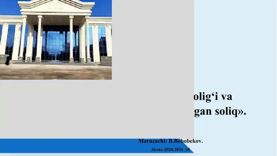 Foydasolig‘i va Aylanmadan Olinadigan Soliq