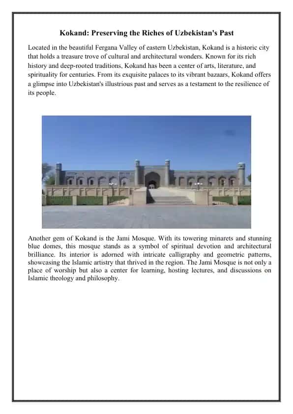 Kokand: Preserving the Riches of Uzbekistan's Past