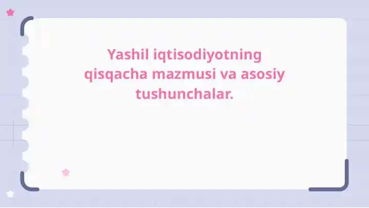 Yashil iqtisodiyot