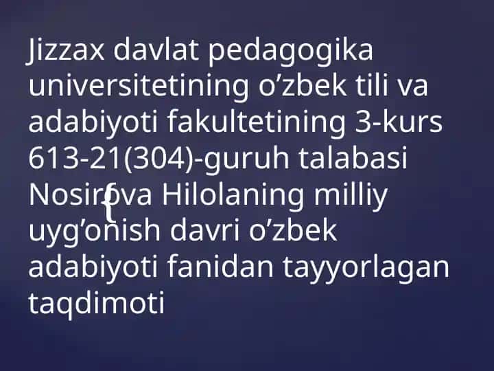 Nosirova Hilola muqimiyi