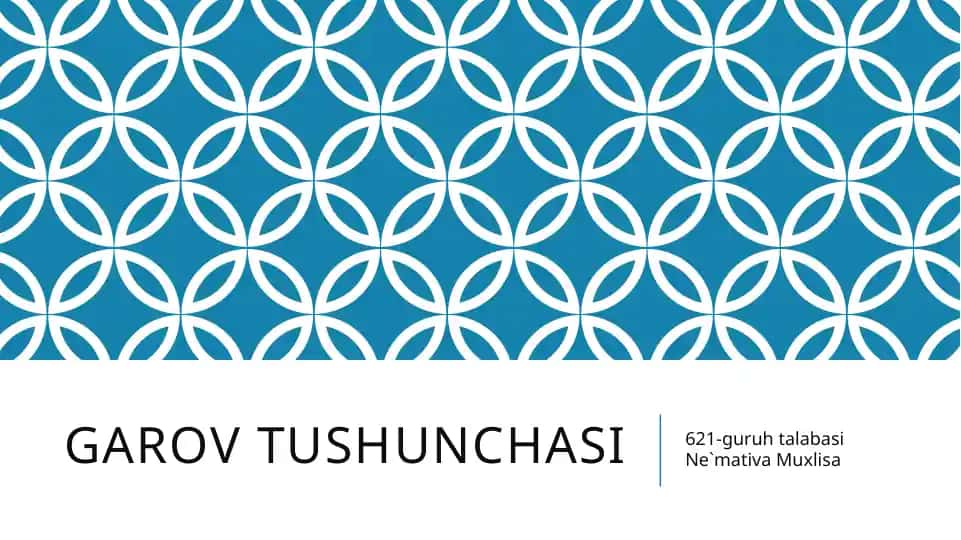 Garov tushunchasi
