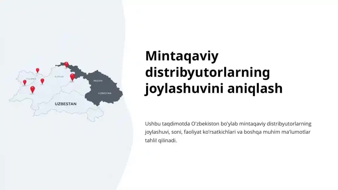 Mintaqaviy distribyutorlarning joylashuvi