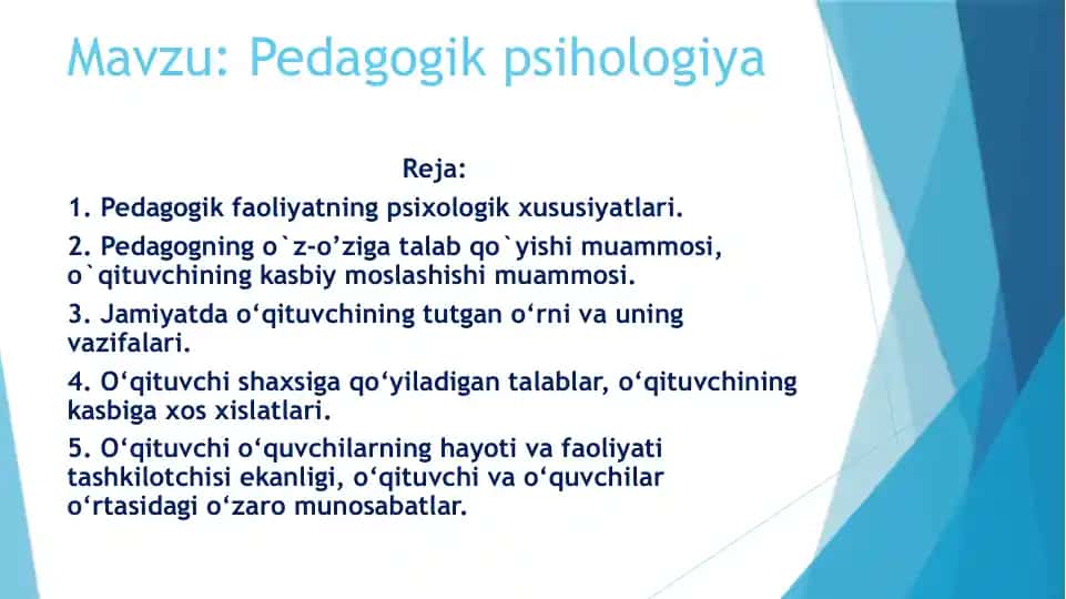 Pedagogik psixologiya