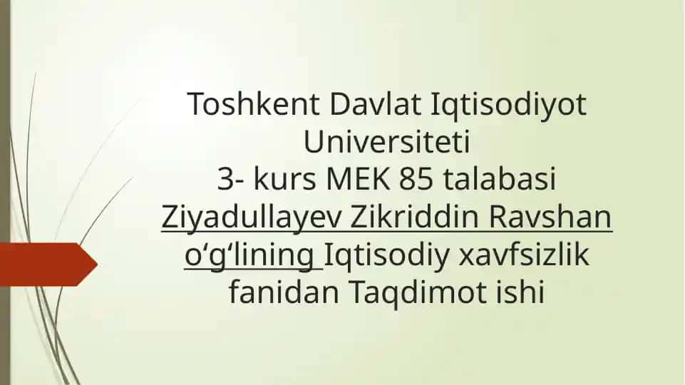 Davlatning tashqi iqtisodiy faoliyatini tartibga solish siyosati (taqdimot ishi)