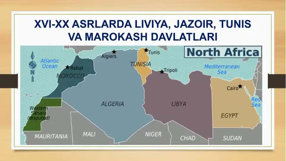 XVI-XX ASRLARDA LIVIYA, JAZOIR, TUNIS VA MAROKASH DAVLATLARI