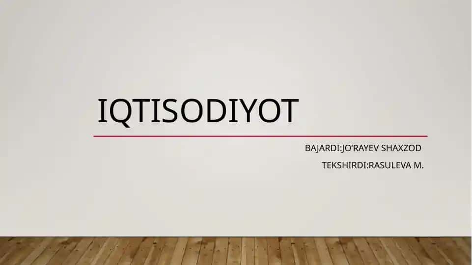 Iqtisodiyot
