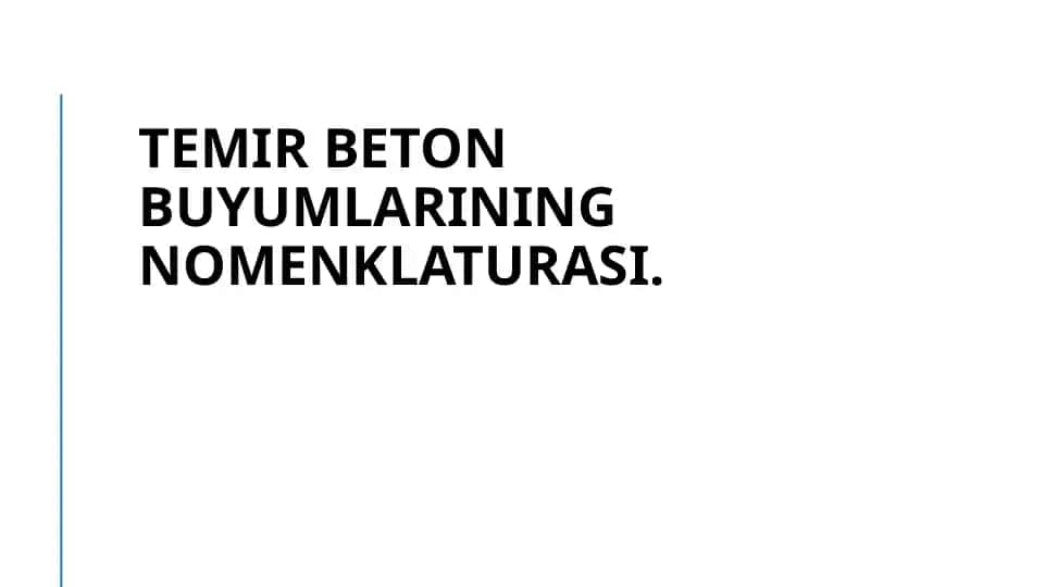 Temir beton buyumlarining nomenklaturasi