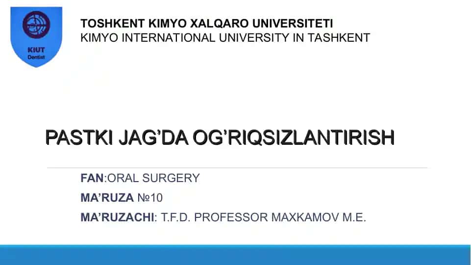 PASTKI JAG’DA OG’RIQSIZLANTIRISH