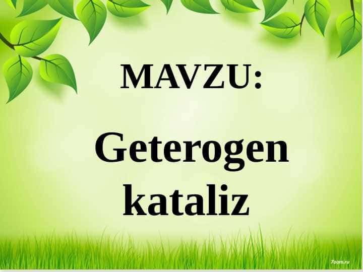 Geterogen kataliz slayd