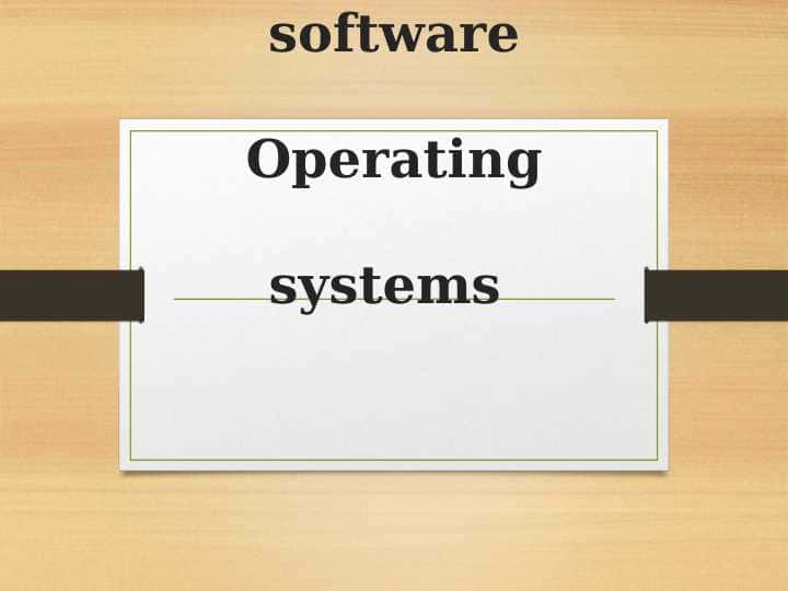 Computer software Operating systems