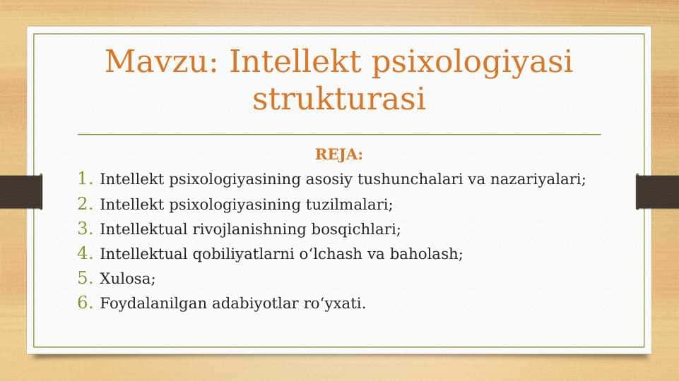 Intellekt psixologiyasi strukturasi