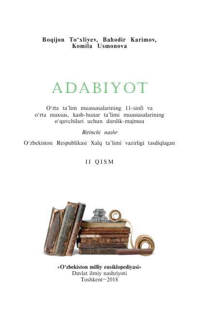 11- sinf adabiyot darsligi 2- qism