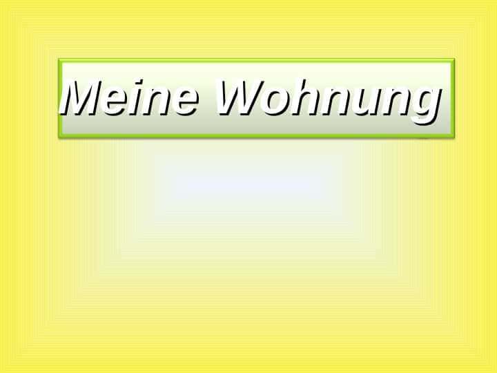 Meine Wohnung