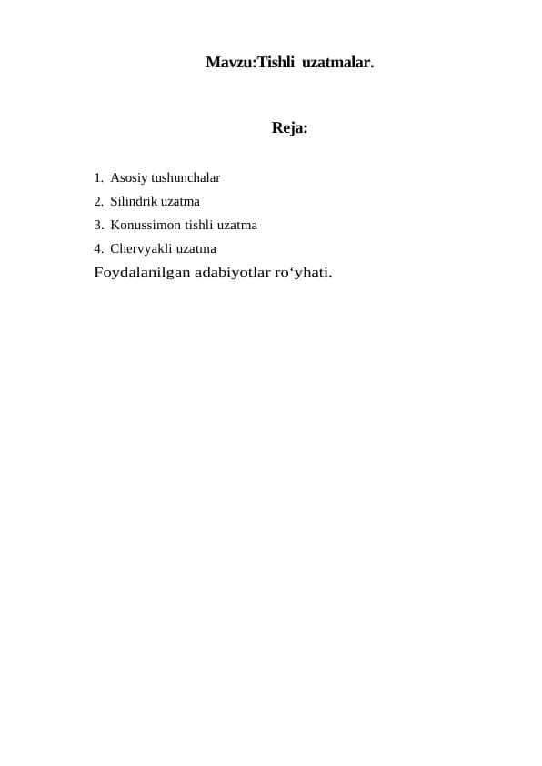 Tishli uzatmalar