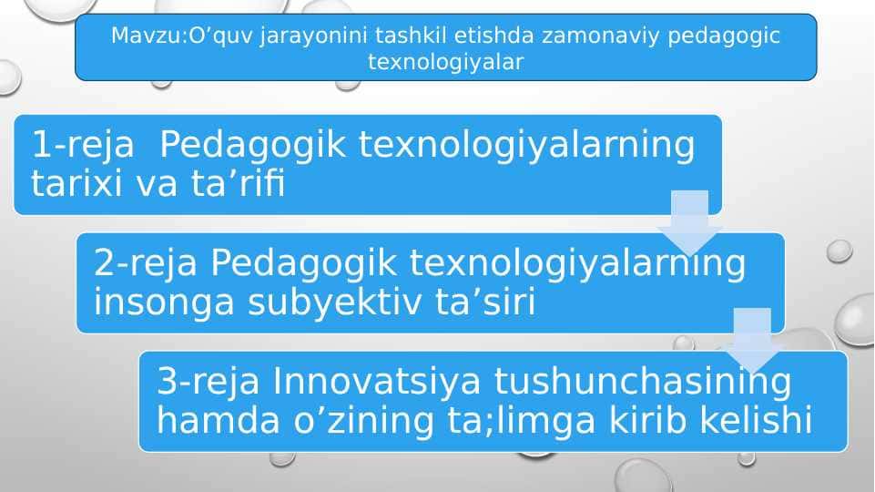 O’quv jarayonini tashkil etishda zamonaviy pedagogic texnologiyalar.pptx