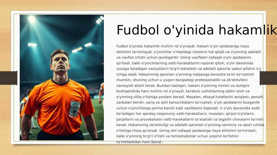 Fudbol o'ynida hakamlik