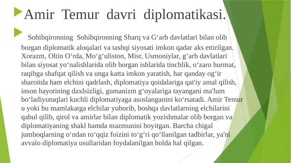 Amir Temur davri diplomatikasi