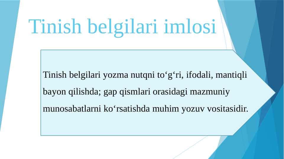 Tinish belgilari imlosi
