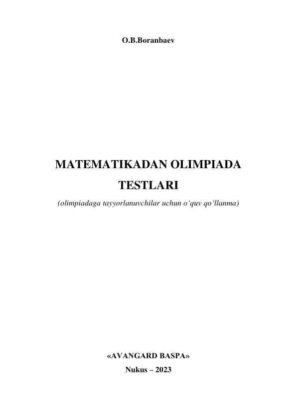 Matematika olimpiada test sinf
