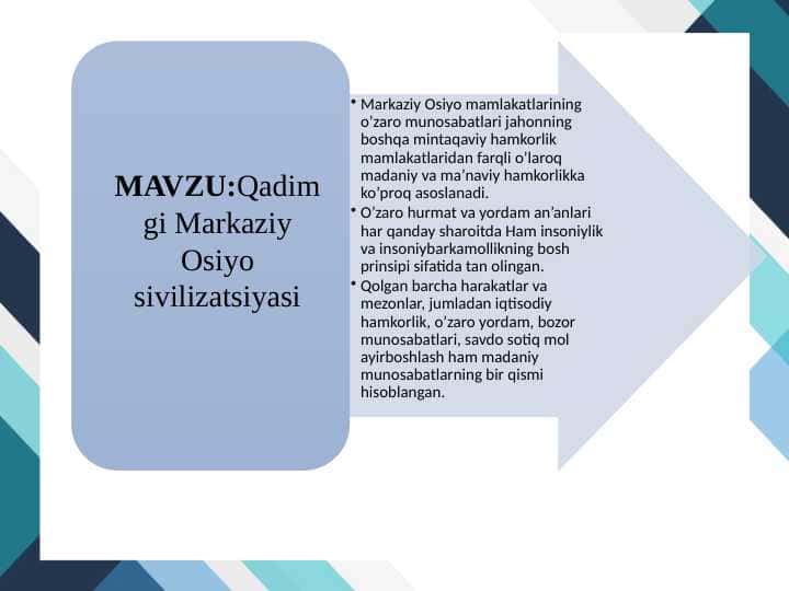 Qadimgi Markaziy Osiyo sivilizatsiyasi