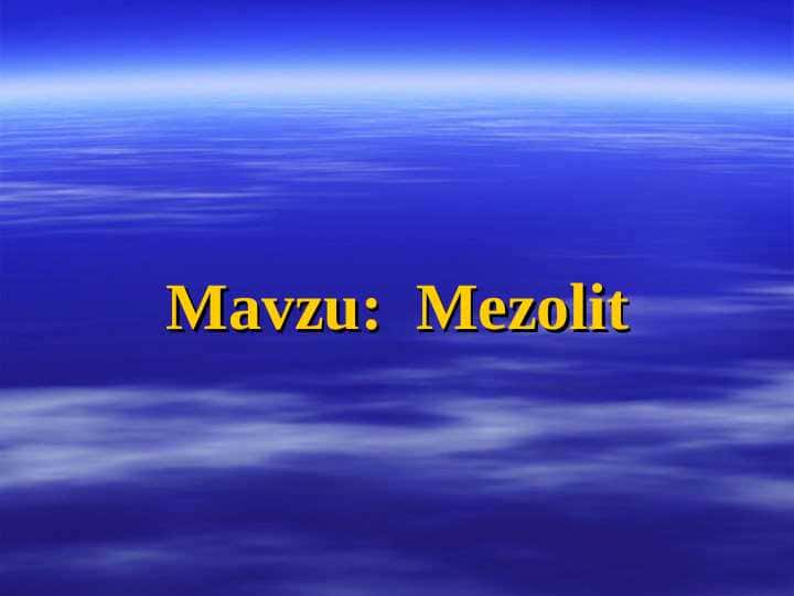 Mezolit