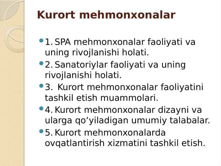 Kurort mehmonxonalar