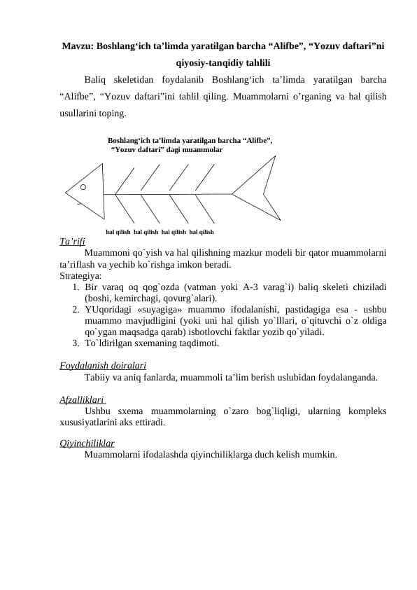 Boshlangʻich taʼlimda yaratilgan barcha “Alifbe”, “Yozuv daftari”ni qiyosiy-tanqidiy tahlili