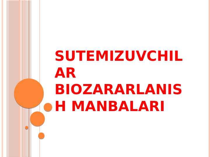 Sutemizuvchilar biozararlanish manbalari