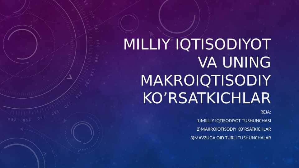 Milliy iqtisodiyot va uning makroiqtisodiy ko’rsatkichlar