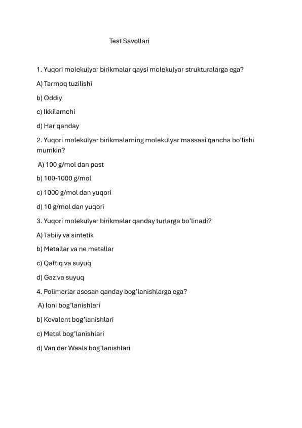 kimyodan test