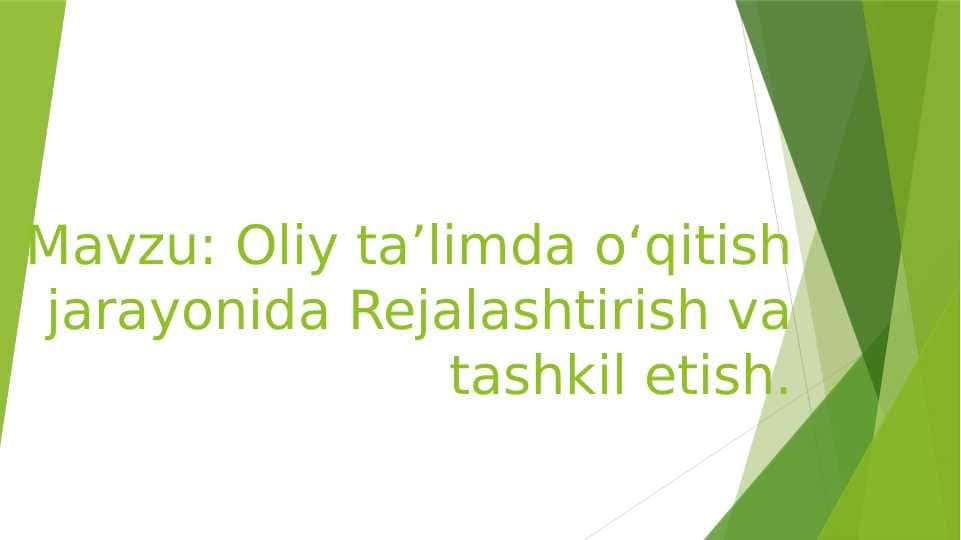 Oliy ta’lim tizimida Davlat ta’lim standartlari. Kredit-modul tizimi tamoyillari