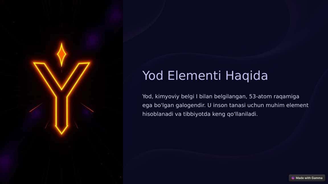 YOD ELEMENTI HAQIDA