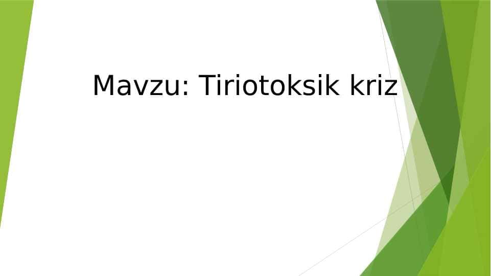 Tiriotoksik kriz