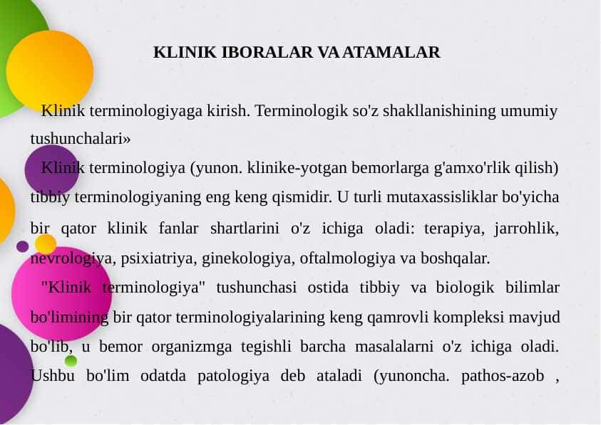 KLINIK ATAMASHUNOSLIKKA KIRISHKLINIK ATAMALAR YASASH USULLARI SUFFIKSATSIYA USULLARI