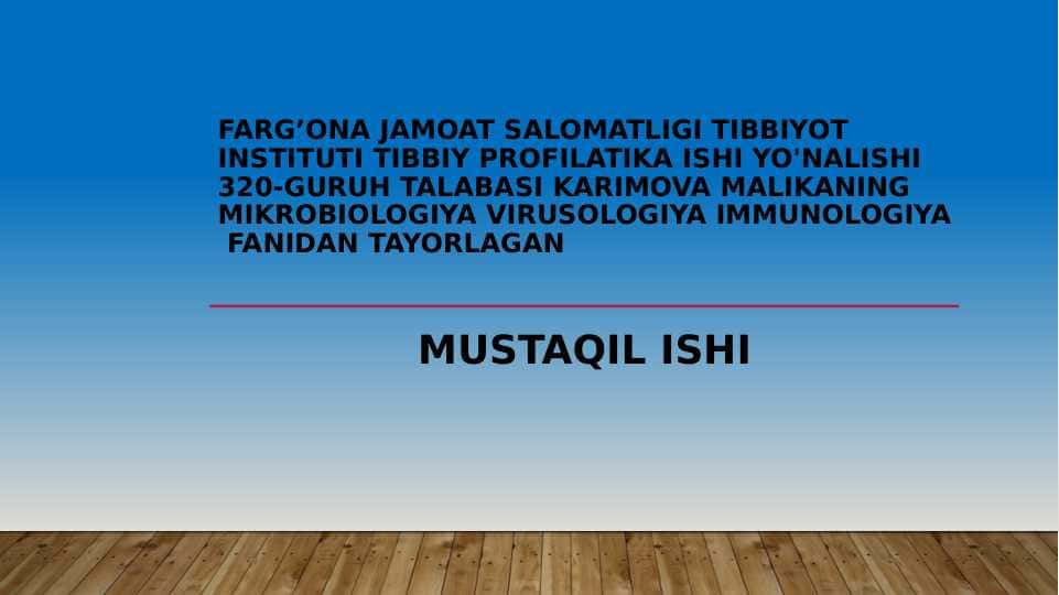 Tashqi muhit omillarining mikroorganizmlarning hayot faoliyatiga ta’siri sterilizatsiya, dezenfeksiya,aseptika,antiseptika