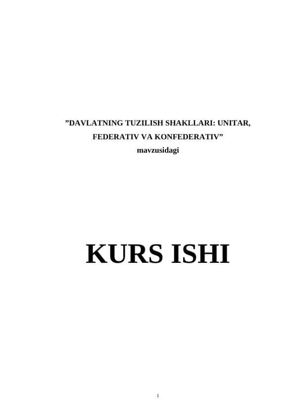 DAVLATNING TUZILISH SHAKLLARI