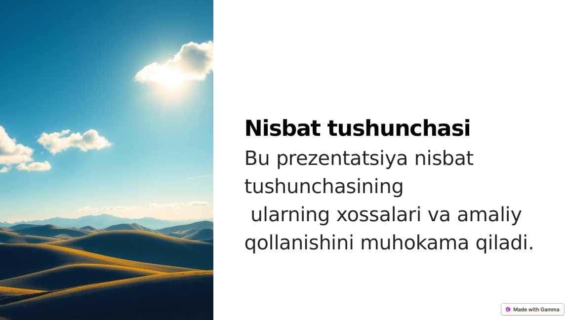 Nisbat tushunchasi