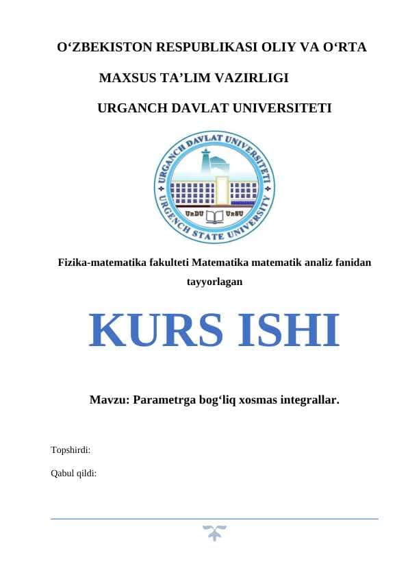 Parametrga bogʻliq xosmas integrallar